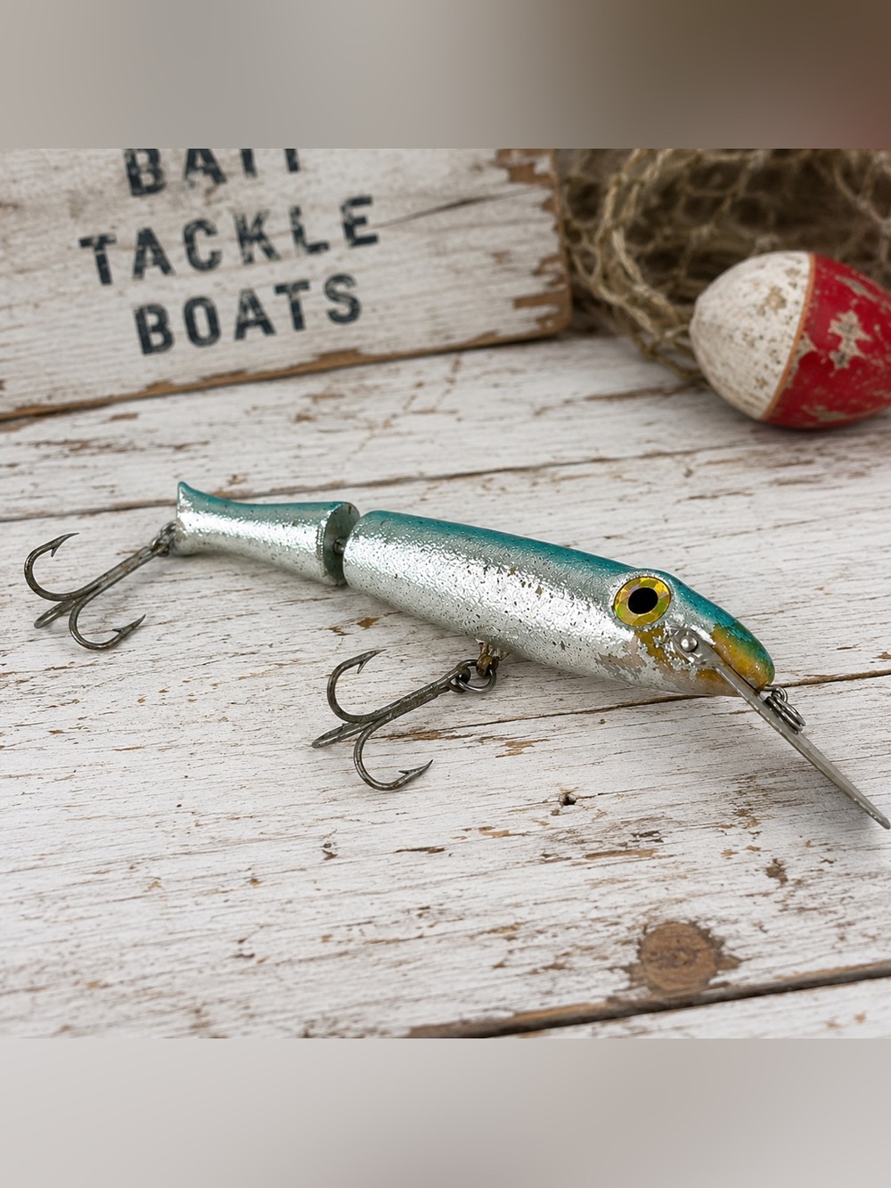 Vintage Large Rebel Jawbreaker Stainless 7.5” Silver Jointed Fishing Lure
